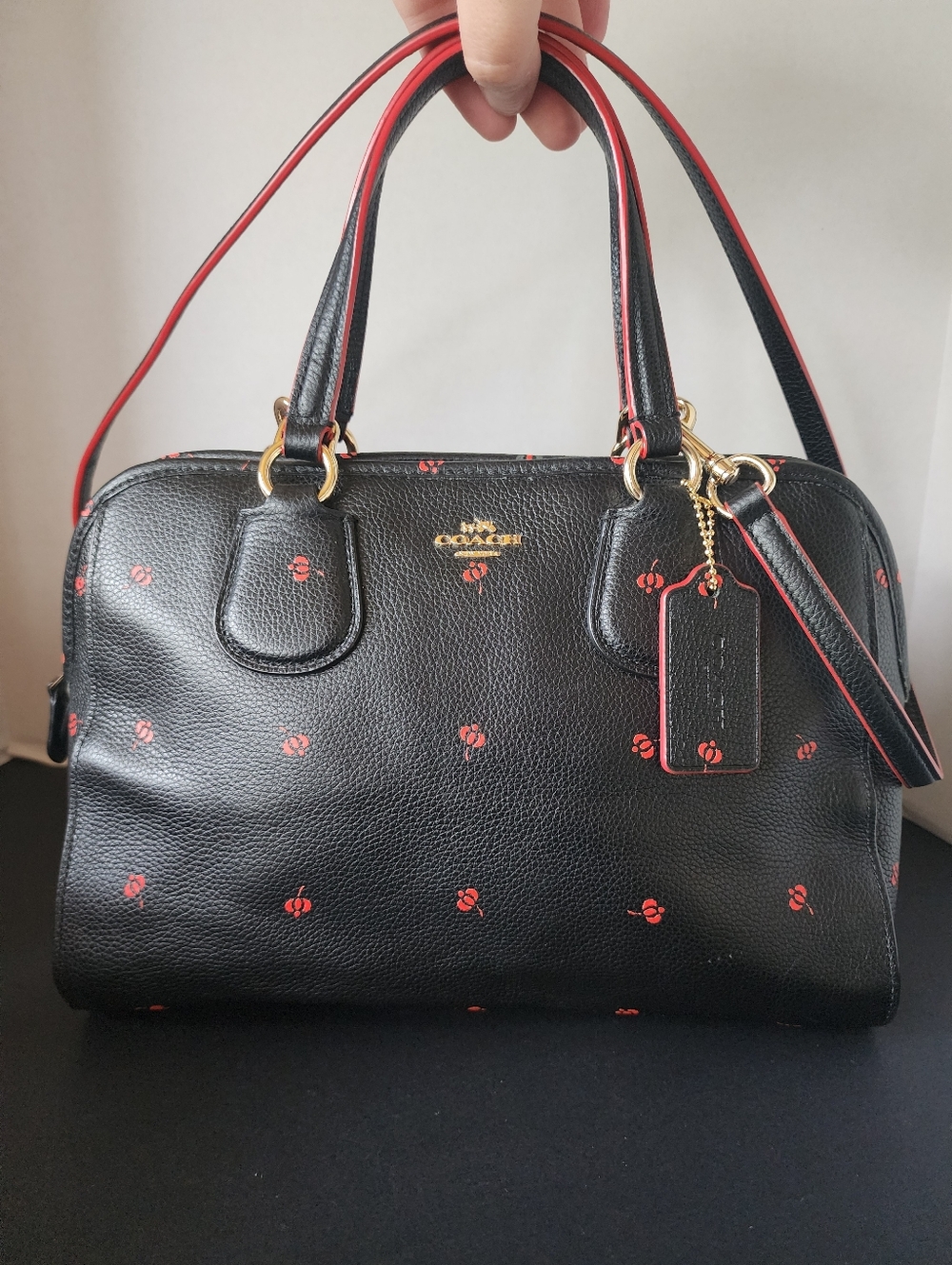 SOLDCoach Nolita 2Way Satchel, Red Poppy Flower, EUC